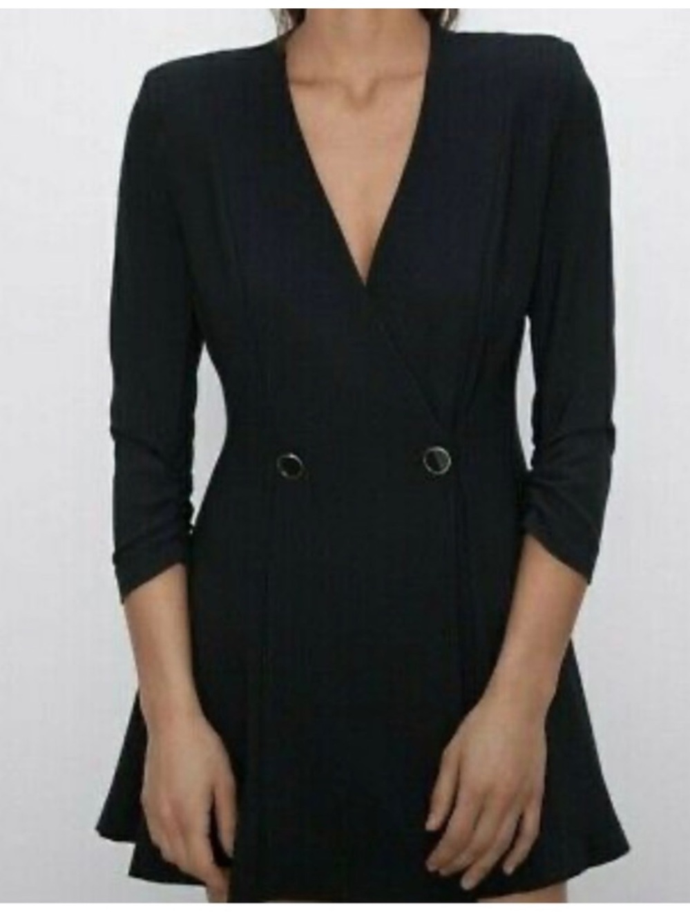 Zara Women's Black V-Neck Romper Dress